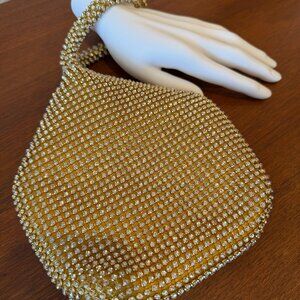NEW Gold Crystal Wristlet Evening Bag - Real Collectibles by Adrienne
